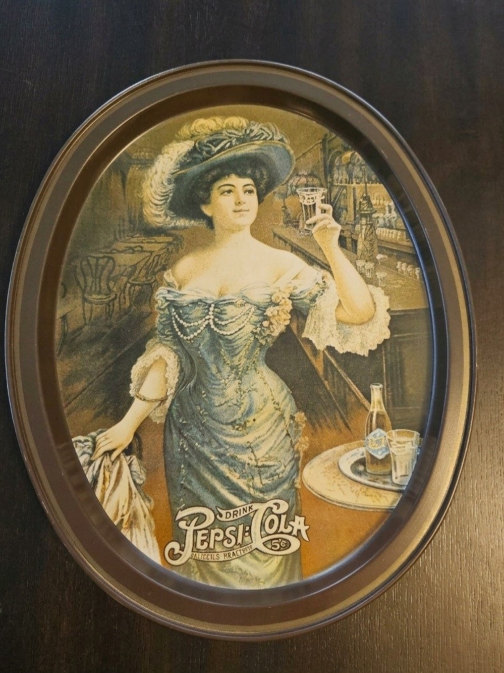 Vintage Lady. Pepsi Metal Tray